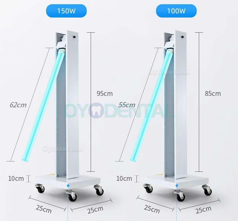 Mobiele UV-Sterilisator Desinfectielamp Met Wielen Voor Scholenziekenhuisfabrieken