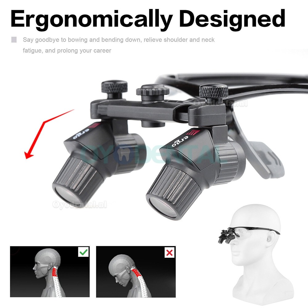 4.0X 450mm Ergonomische Ergo Loupe Vergrootglazen + 5W LED Chirurgische Hoofdlamp