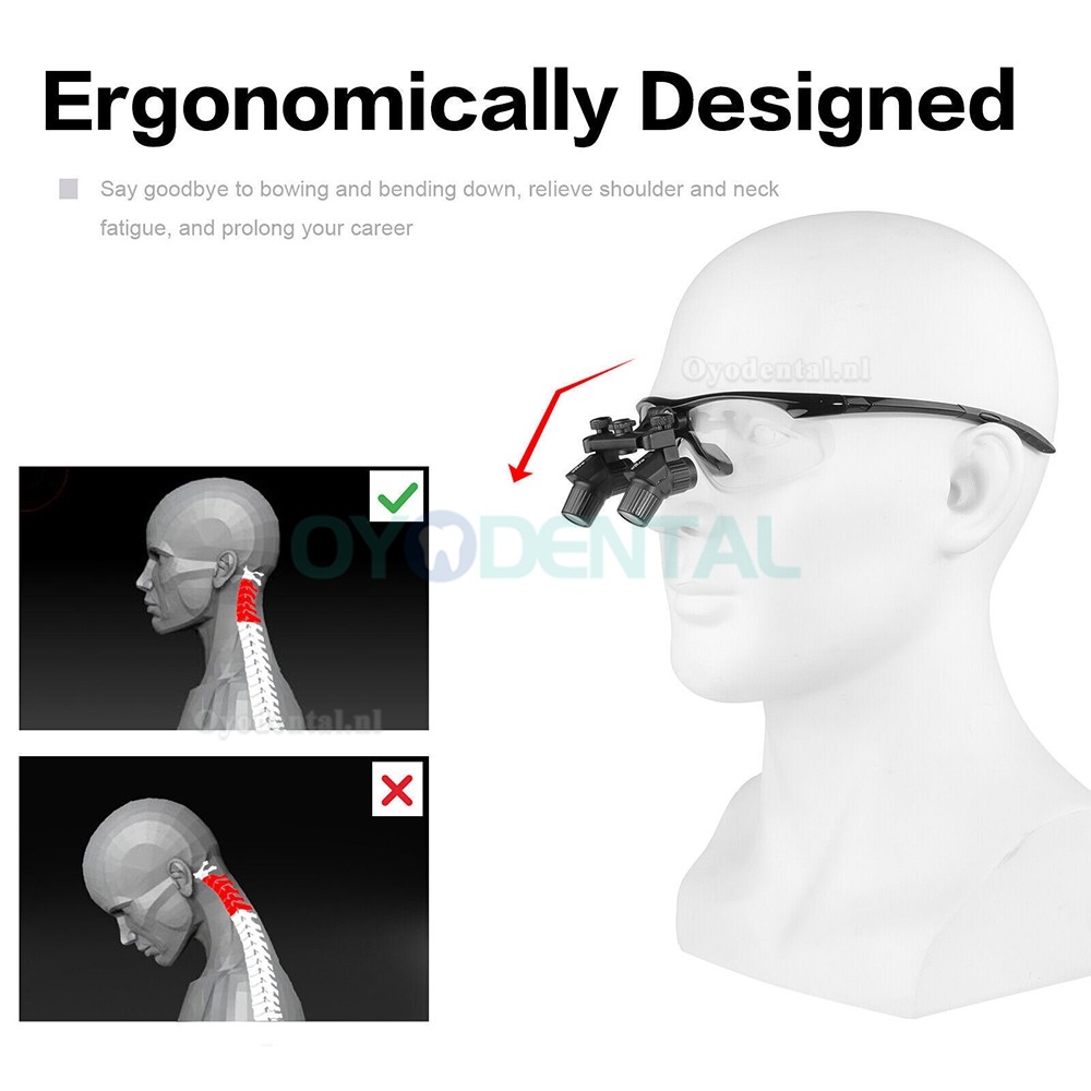 4.0X 450mm Ergonomische Medische Tandheelkundige Verrekijker Loep Vergrootglas Ergo Vergrootglazen