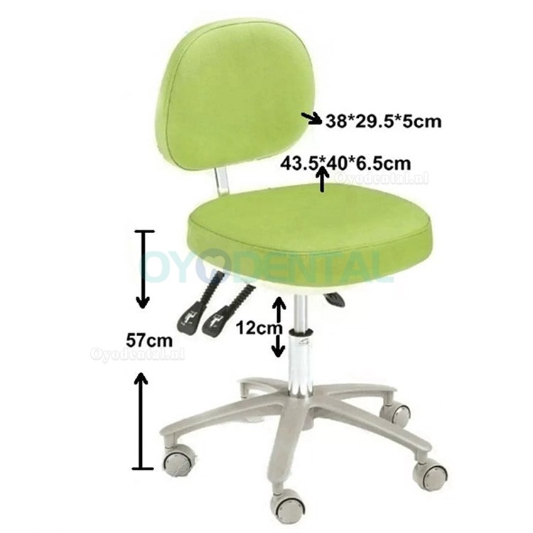 HS-6 Ergonomische tandartsstoel met rugleuning tandartsassistentkruk microvezelleer