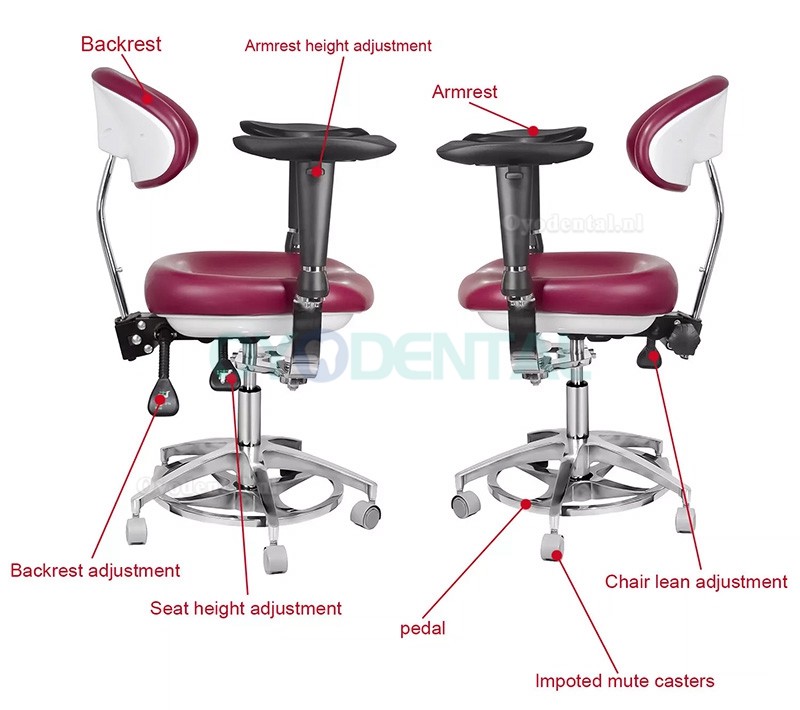 JKS-037 Ergonomische tandartsstoel met armleuning zadelkruk tandarts 360° rotatie