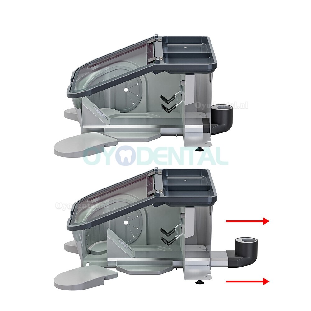 JT-69B 14W Tandtechnisch laboratorium LED-zandstraler Vacuümstofafscheider Bewijsdoos en LED-licht