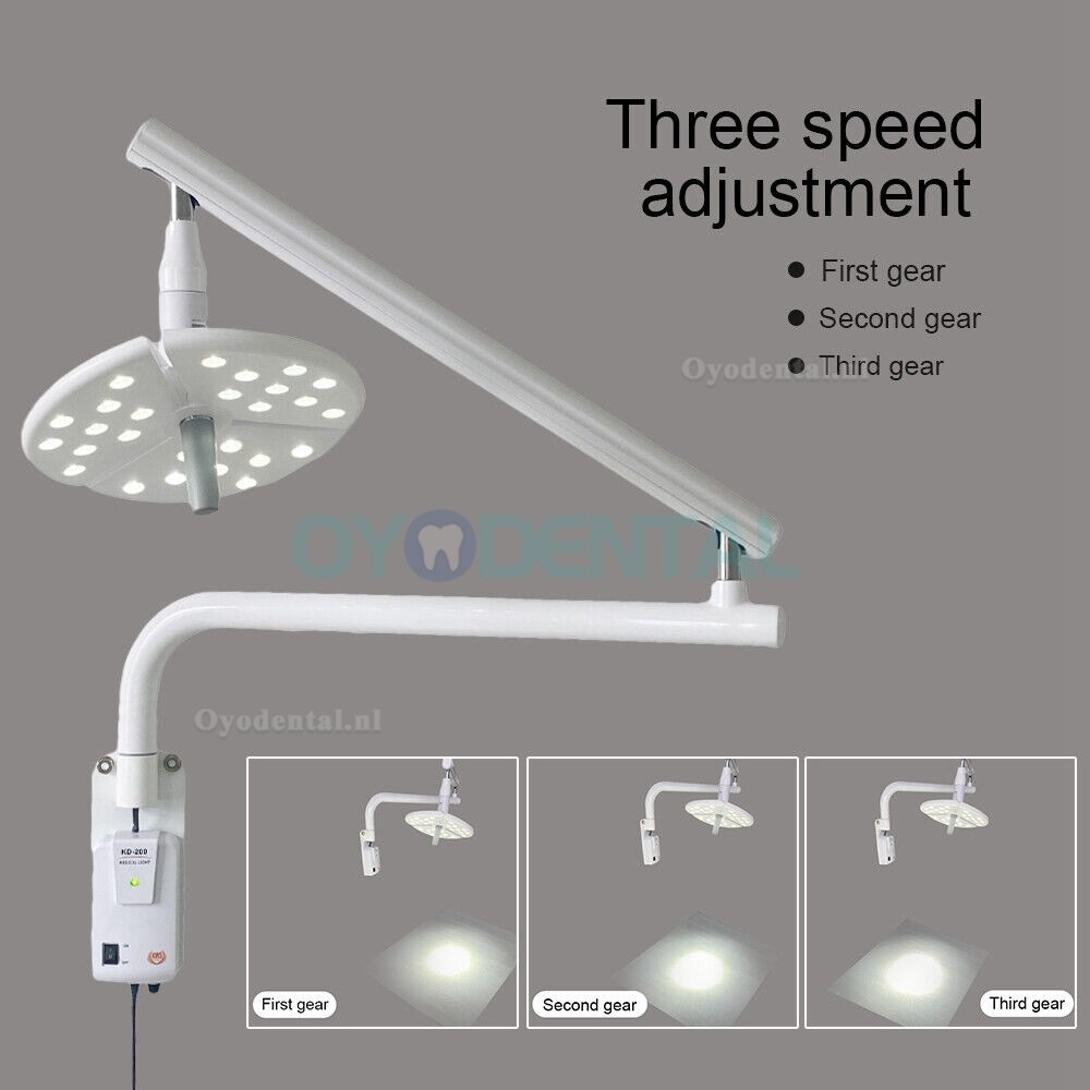 KWS KD-2018B-1 Wandgemonteerde tandheelkundige chirurgische lamp schaduwloze LED-onderzoekslamp aanraakschakelaar