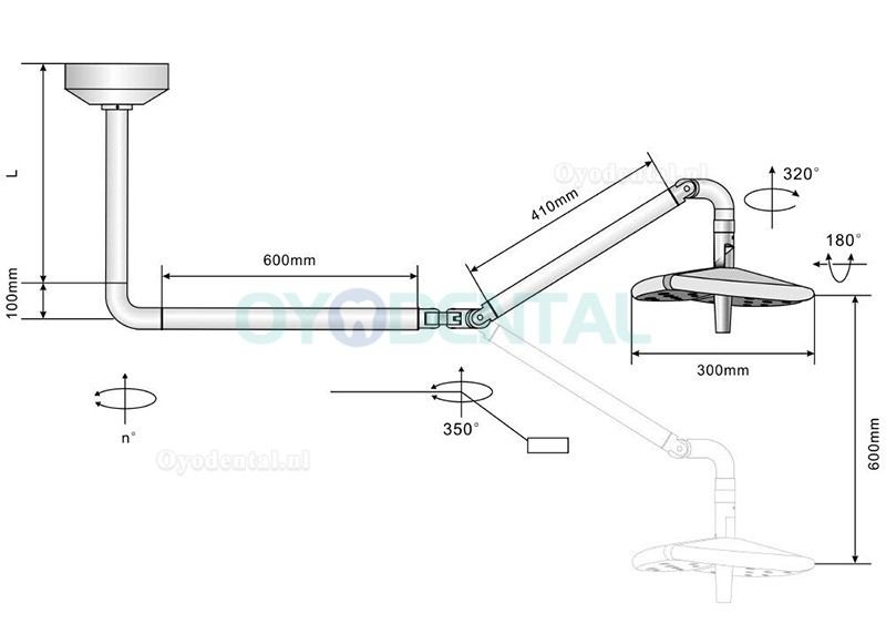 KWS KD-2018D-1 Plafondgemonteerde chirurgische LED-lamp schaduwloze onderzoekslamp raak schakelaar aan