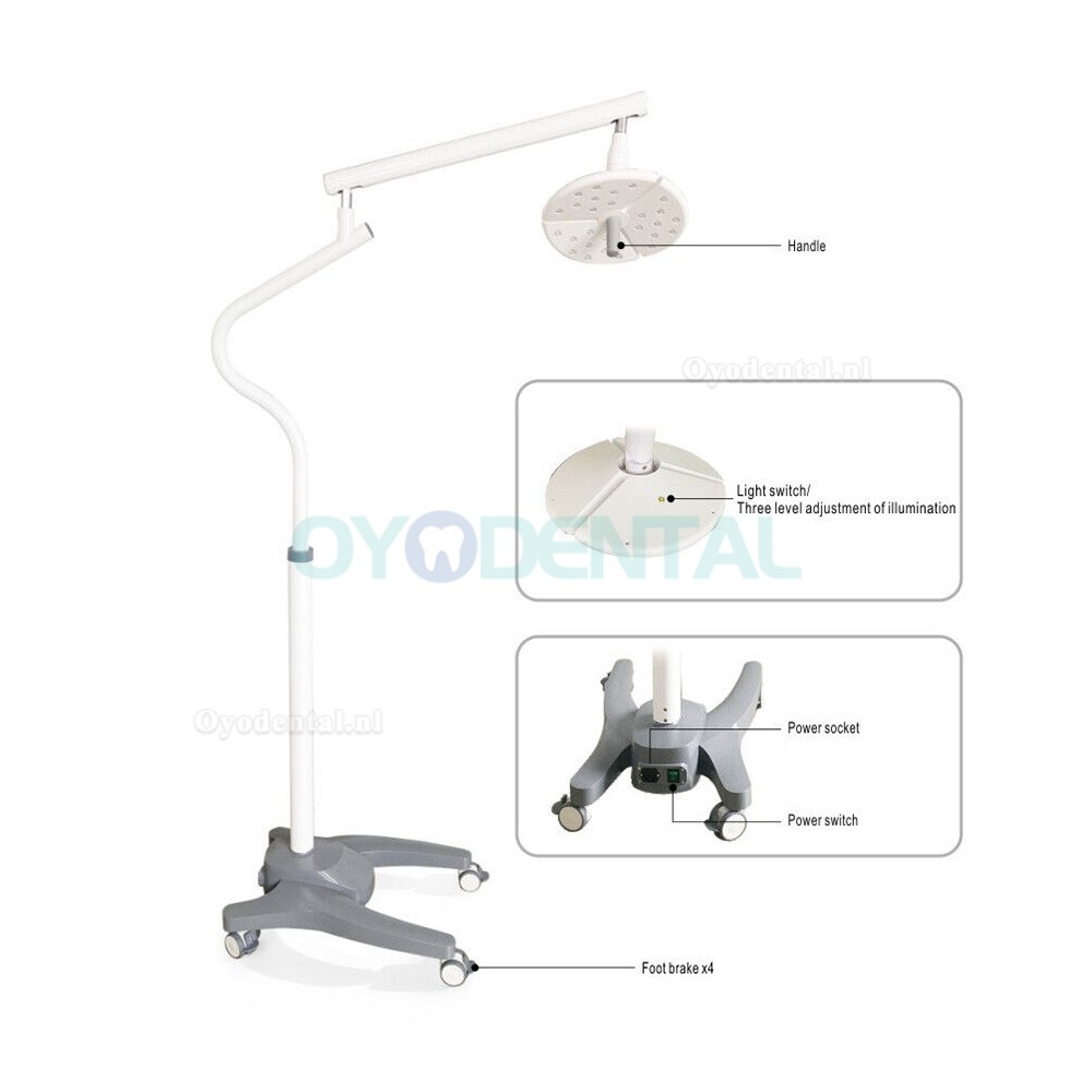 KWS KD-2018L-1 Mobiele tandheelkundige chirurgische LED-licht Schaduwloze examenchirurgie Lichtaanraakschakelaar