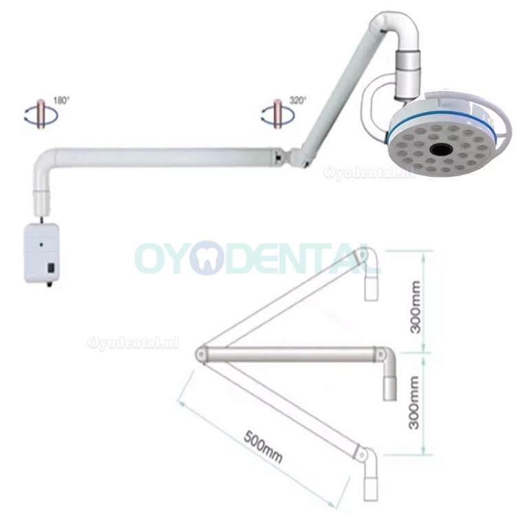 72W Wandgemonteerde tandheelkundige chirurgische lamp schaduwloze operatielamp 24 LED