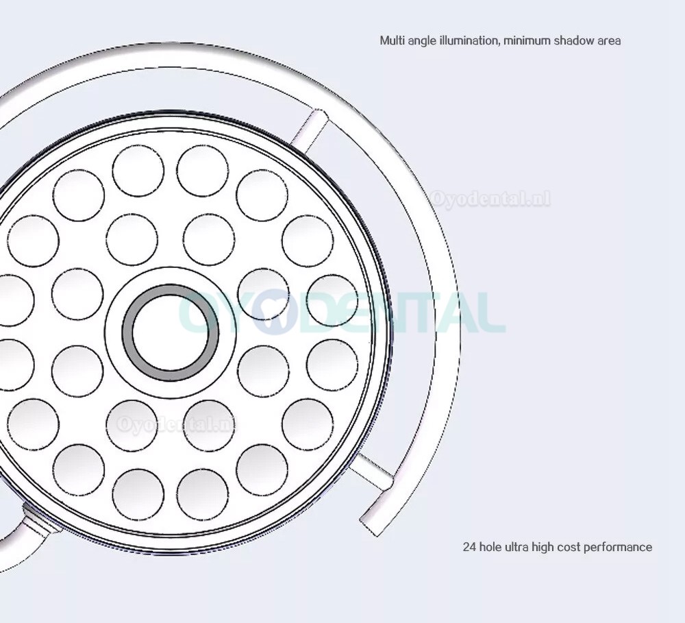 72W Wandgemonteerde tandheelkundige chirurgische lamp schaduwloze operatielamp 24 LED