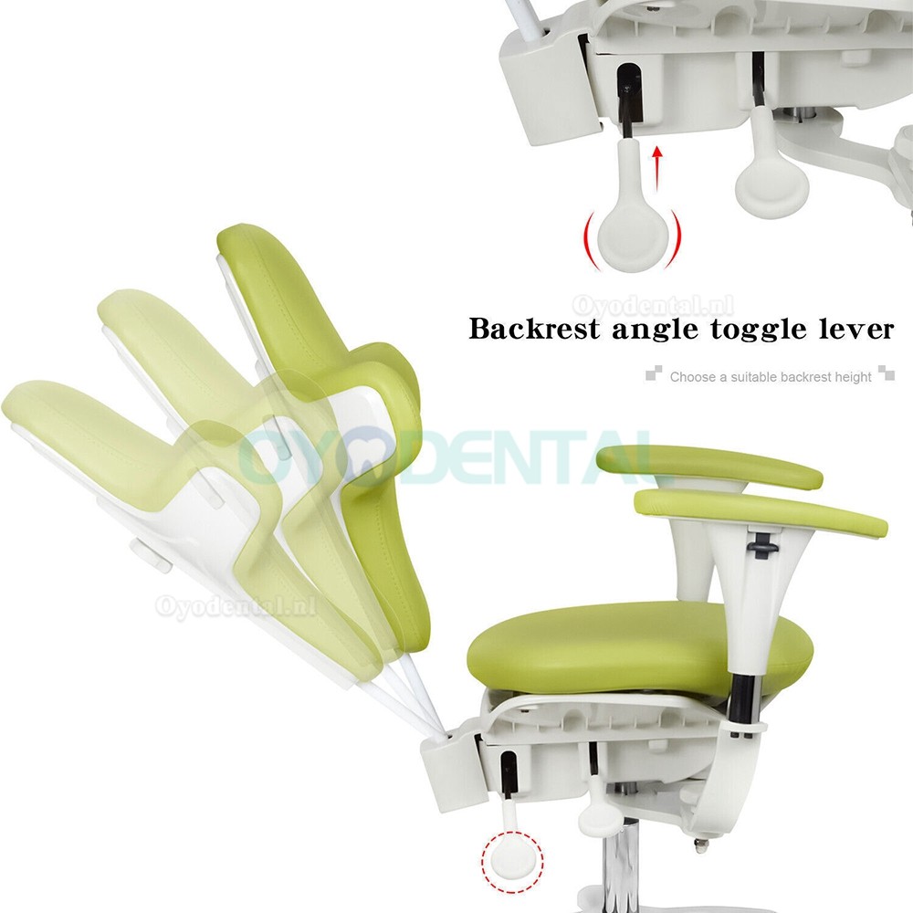 Ergonomische tandheelkundige microscoopkruk microchirurgenstoel met armsteunen verstelbare voetbediening