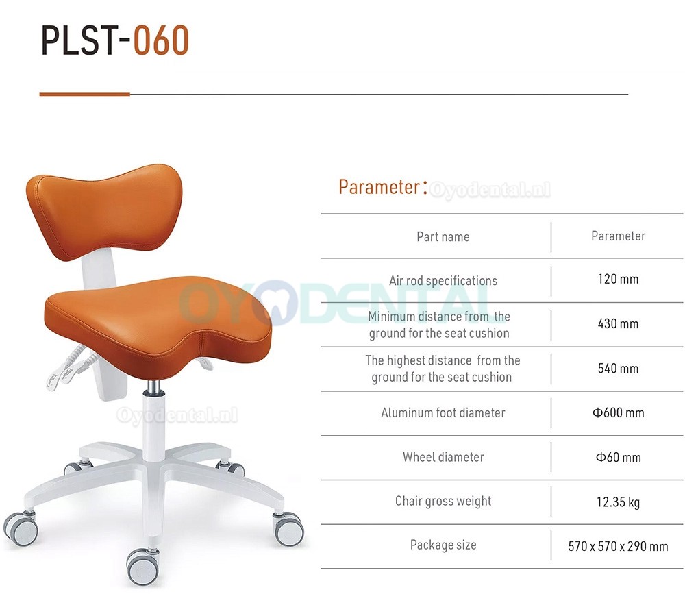 PLST-060 Verstelbare ergonomische tandartskruk voor assistent-hygiënisteverpleegkundige