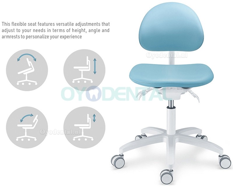 PLST-06 Serie Verstelbare ergonomische tandartsstoel tandartsassistente stoel mondhygiënist