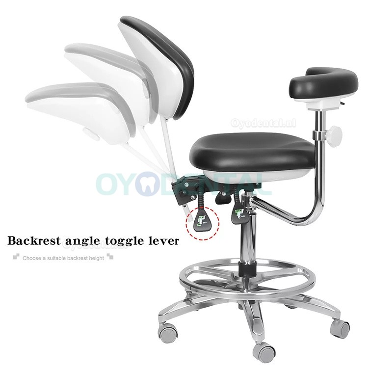 QY-600M-B2 Verstelbaar ergonomische tandartsstoel met armleuning 360° rotatie