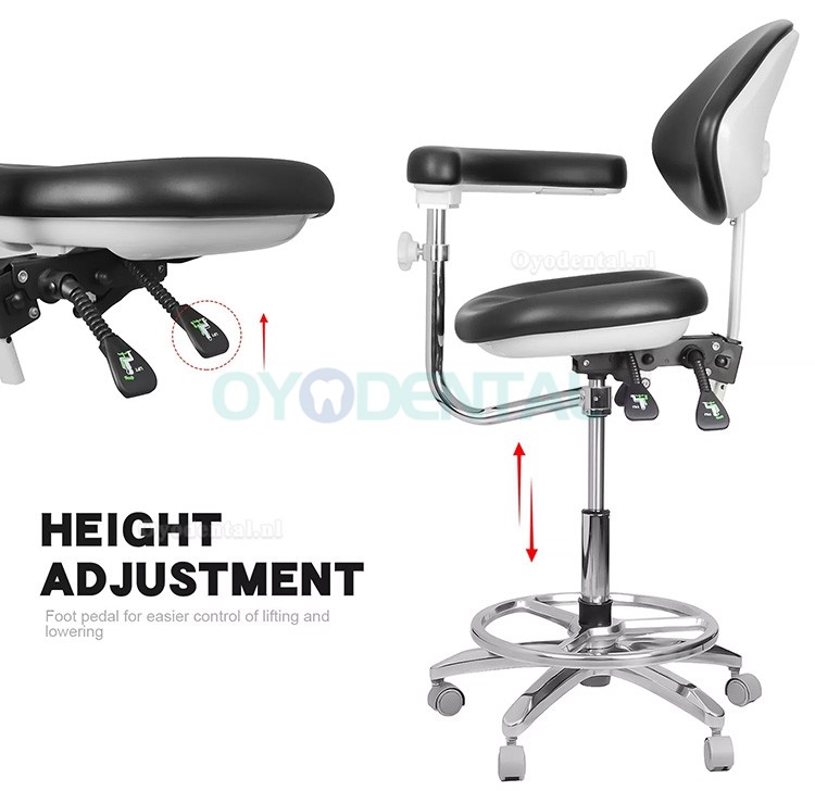 QY-600M-B2 Verstelbaar ergonomische tandartsstoel met armleuning 360° rotatie