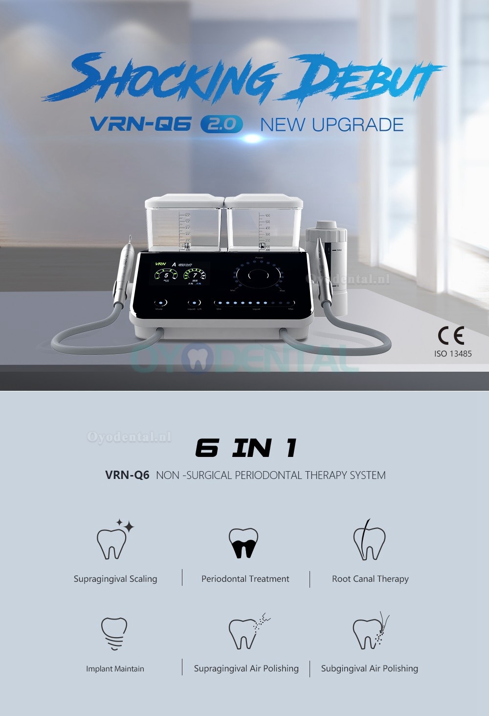 Vrn Q6 Ultrasone Scaler + Luchtpolijstmachine (Scaling Implantaat Parodontale Wortelkanaalbehandeling)