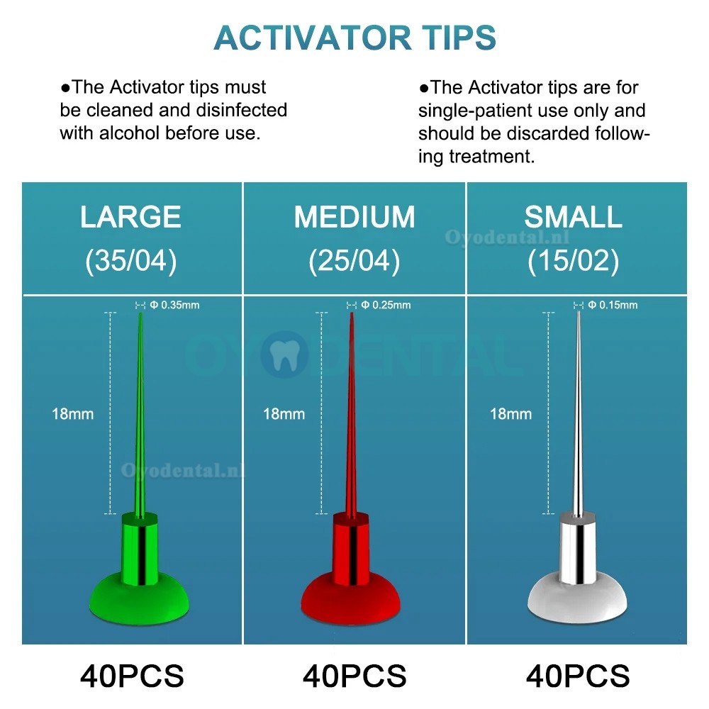 YAHOPE A3 Ultrasone activator wortelkanaalirrigatie endodontische ultra-activator met 120 stuks tips